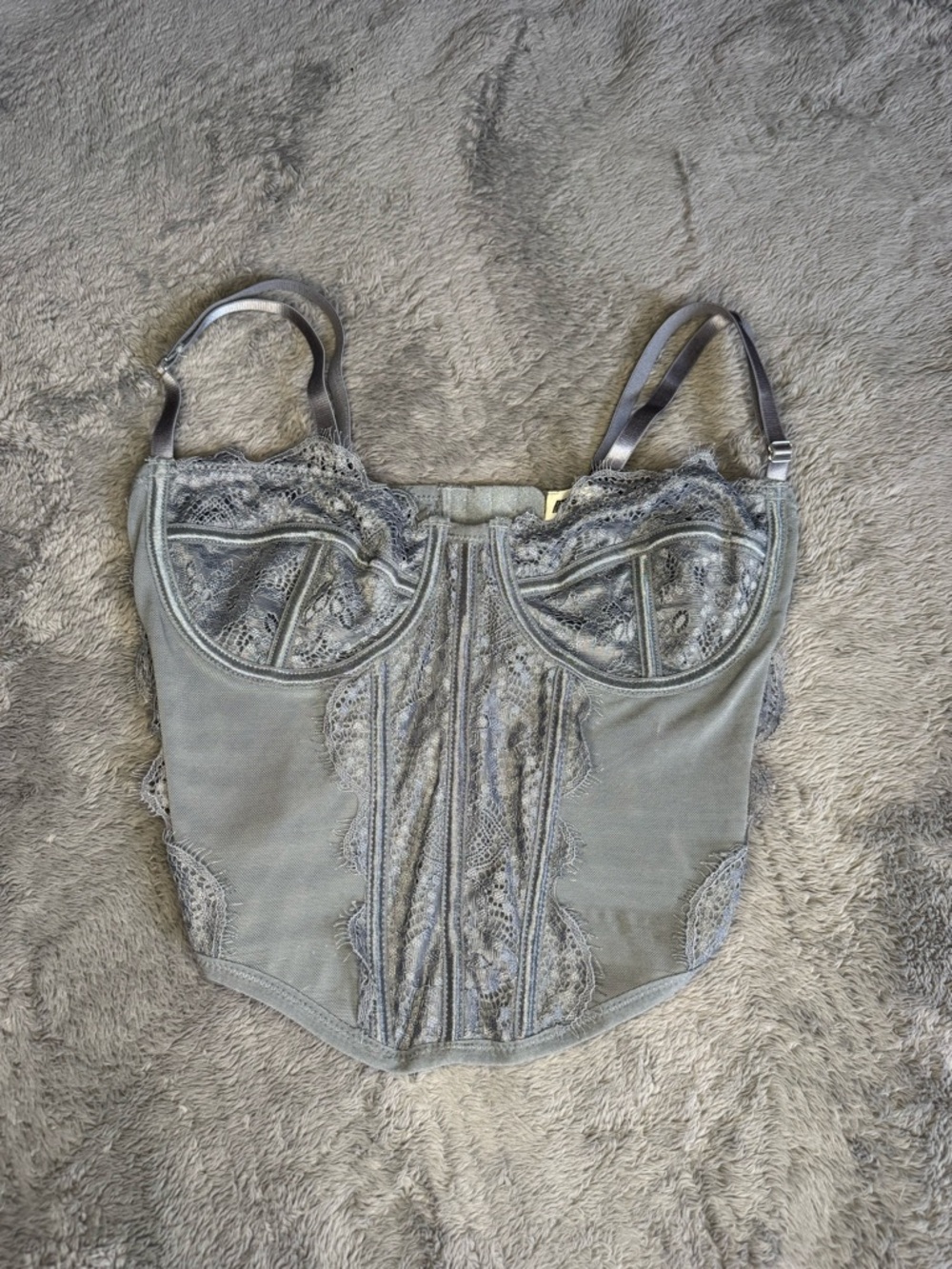 Ryan Destiny Lace Bustier in Slate Gray